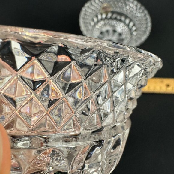 2 Vtg Candy Dishes Small Short Crystal Clear Lead Crystal Glass Made in Germany - Picture 5 of 10
